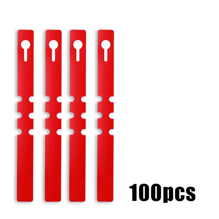 Gambar Label Tanaman 100PCS Label Name Tag Pohon label tanaman wrap around bisa dilingkarkan ke batang pohon lubang berlubang plant waterproof - Merah dari Ribuan kotak undefined Tokopedia