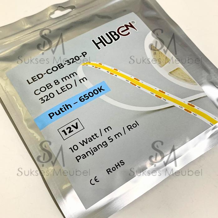Jual LED-COB-320 - HUBEN / LAMPU LED STRIP COB 8 MM HUBEN - Putih ...