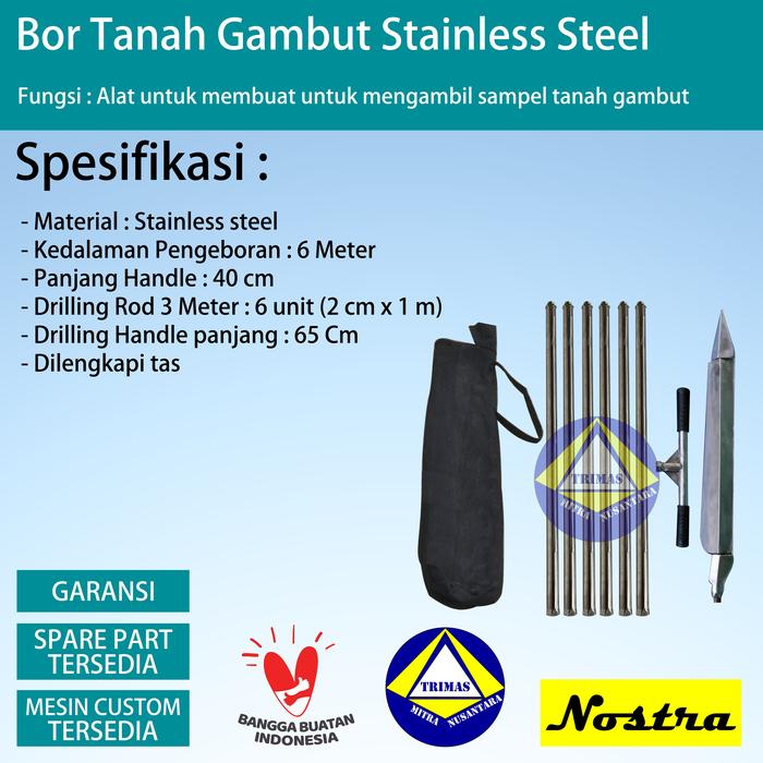 Gambar Bor Tanah Gambut Stainless Steel - 6 Meter dari Trimas Marketing Nusantara undefined Tokopedia