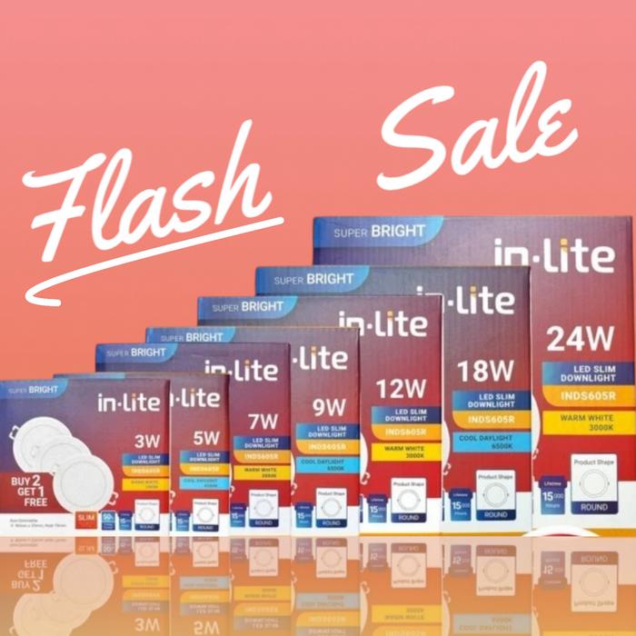 Gambar Inlite Slim Downlight 3W 5W 7W 9W 12W 18W 24W INDS605R In-Lite Led 2+1 - Wharm White, 12 Watt dari Sumber Berkat TL undefined Tokopedia