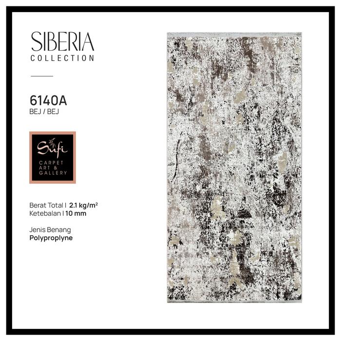 Gambar Karpet Lantai Abstrak Minimalis Modern Siberia 100x200 Design Turki Q3 - 6140A-Bej dari Sufi Carpet undefined Tokopedia