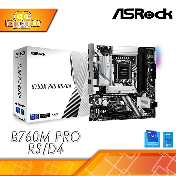 Gambar MOTHERBOARD ASROCK B760M Pro RS D4 - mATX, LGA1700, B760, DDR4 dari Techno Computer Bali undefined Tokopedia