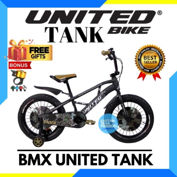 Gambar SEPEDA ANAK 12 INCH UNITED TANK - Hitam dari Lautan Jaya Premium undefined Tokopedia