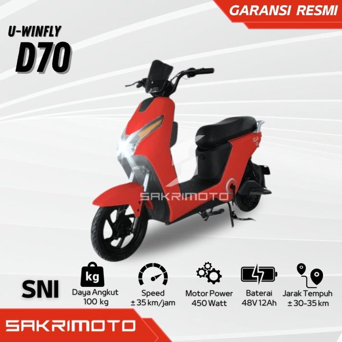 Gambar Sepeda Listrik Uwinfly D70 Garansi Resmi - D70 - Merah, INSTANT dari ebike elektrika undefined Tokopedia