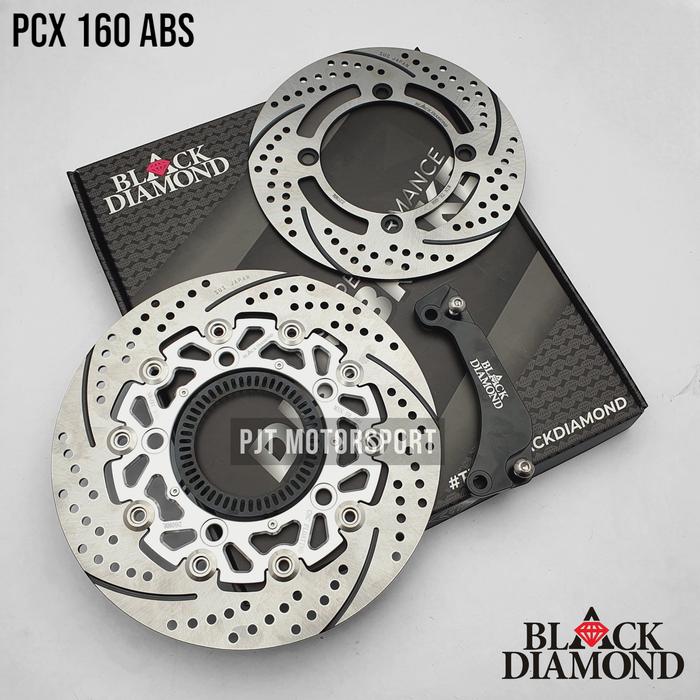 Gambar Set Piringan Cakram Honda PCX 160 ABS / NON ABS Cnc Floating Depan Belakang Black Diamond - Silver, ABS dari PJT Motorsport undefined Tokopedia