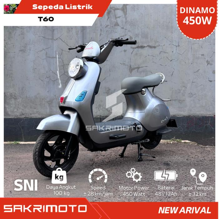 Gambar Sepeda Listrik Uwinfly T60 450W New Sepeda Murah - Abu-abu, INSTANT dari ebike elektrika undefined Tokopedia