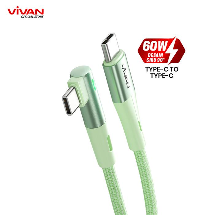 Gambar VIVAN Kabel Data Gaming Type C to Type C BWCC100 Fast Charging 60W PD QC 3.0 Garansi 1 Tahun  5.0  1 penilaian Cable Charger - Hijau dari Vivan Audio Store undefined Tokopedia