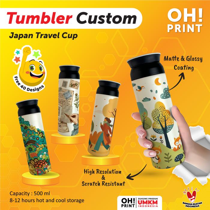 Jual Tumbler Custom Cetak Botol Minuman Print UV - Japan Travel Cup ...