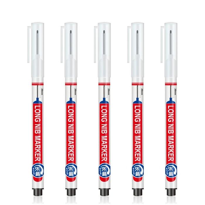 Gambar 5pcs Sepidol Marker Putih/Hitam 20mm Spidol Kepala Panjang Nib Marker Penanda Besi/ Kayu Anti Air Long Head Marker - Putih dari Rainbow Rumah4 undefined Tokopedia
