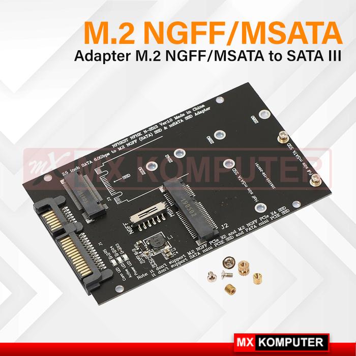 Gambar Adaptor Konventer M.2 NGFF SSD to SATA III 2.5 Inch dari MXKomputer_NEW undefined Tokopedia