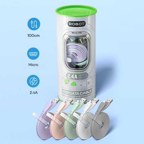 Gambar ROBOT RAM100S RAC100S RAL100S Kabel Data Micro Type C Lightning Colorful Elastis 2.4A 100CM - RAM100S-Micro dari Akar Jaya Communication undefined Tokopedia
