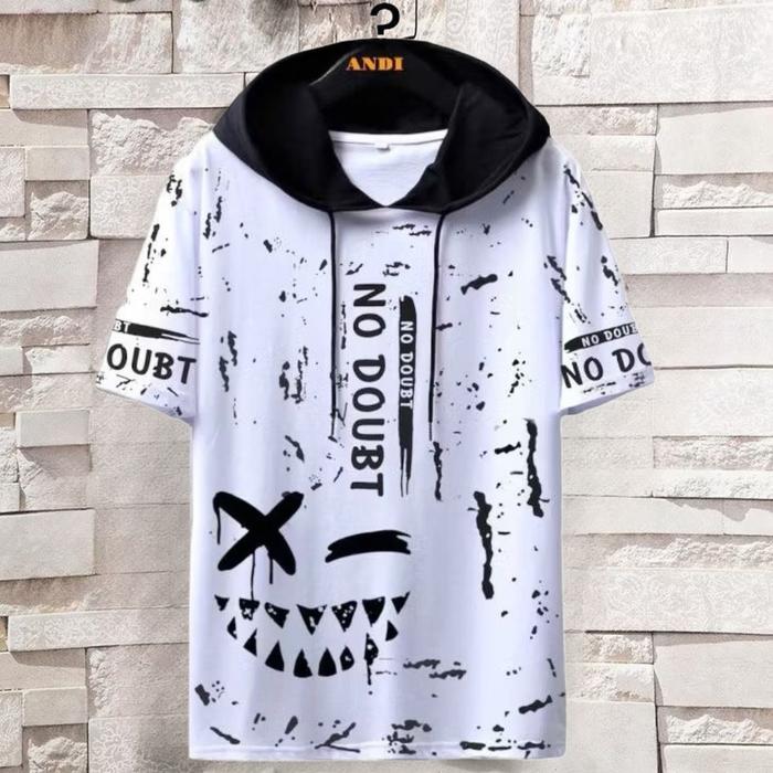 Gambar Kaos Hoodie No Doubt Pria Lengan Pendek Atasan Fashion Cowok - Putih dari queenlabell undefined Tokopedia