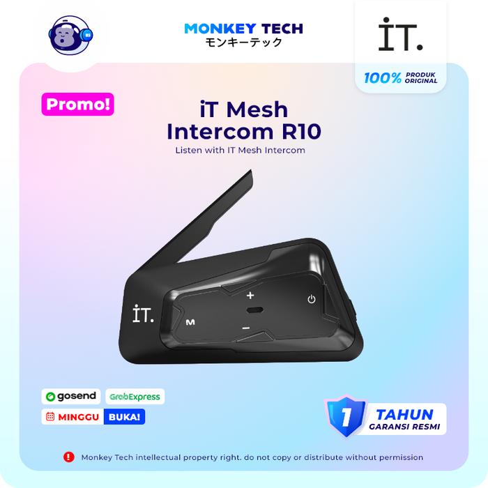 Promo IT R10 Mesh Intercom Bluetooth Headset R10 Garansi Resmi TAM ...