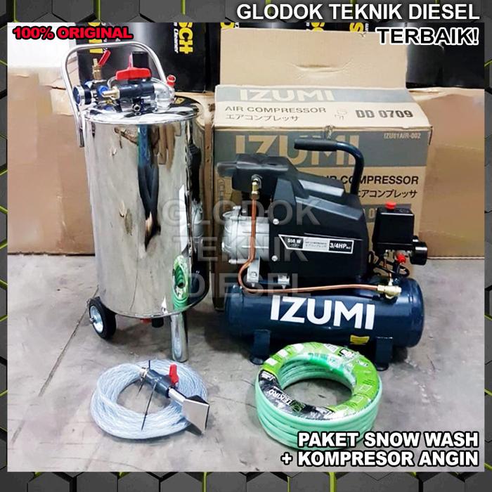 Gambar PAKET MESIN CUCI STEAM MOTOR MOBIL SALJU SNOW WASH TERBAIK - Tabung Snow 40L, Direct 1 HP 24L dari Glodok Diesel undefined Tokopedia