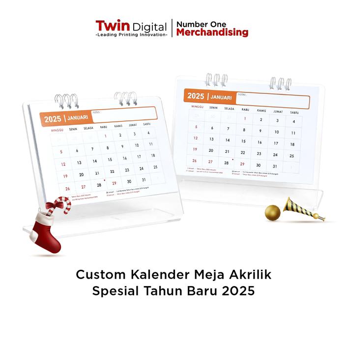 Gambar Custom Kalender Meja Akrilik Spesial Tahun Baru Souvenir & Dekorasi Meja Kerja Estetik - Custom Desain Kalender Akrilik - Template dari twindigital.id undefined Tokopedia