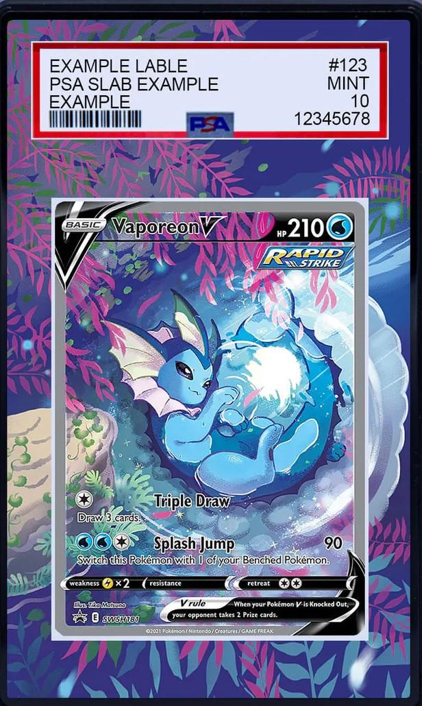 Gambar Custom Acrylic Display Stand PSA Slab Pokemon Stand Pigura Kustom Akrilik untuk PSA SLAB POKEMON - VAPOREON V dari Magikard.TCG undefined Tokopedia