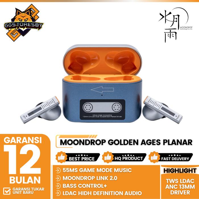 Gambar MOONDROP GOLDEN AGES PLANAR TRUE WIRELESS TWS LDAC ANC 13MM DRIVER - GoldenAges dari GGSTORESBY undefined Tokopedia