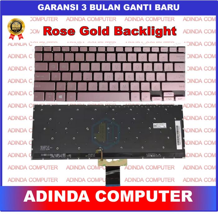 Gambar Keyboard Asus E210 X321 X321EA X321JA X321JP X321JQ Rose Silver Backlight Backlite - RoseGoldLight dari Adinda Computer undefined Tokopedia
