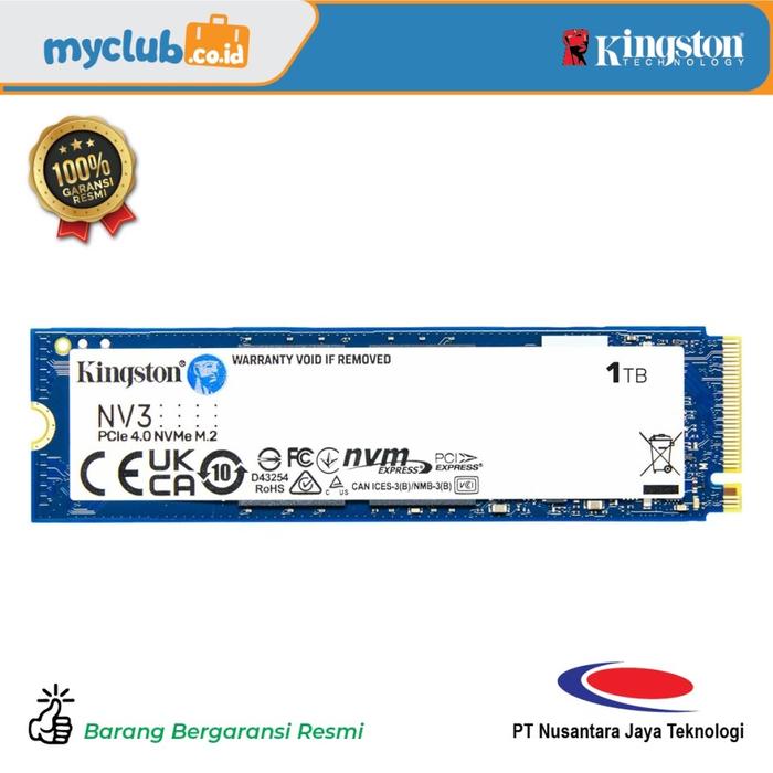 Gambar Kingston SSD NVMe NV3 PCIe 4.0 1TB SNV3S/1000G dari Myclub Bandung undefined Tokopedia