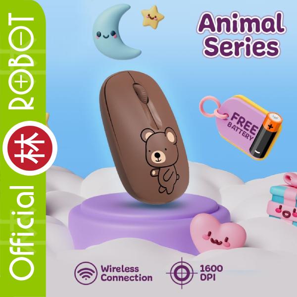 Gambar Robot M260 Wireless Mouse PC Silent Click 2.4G 1600DPI New M200 M210 - Brown Bear dari Liem Group undefined Tokopedia