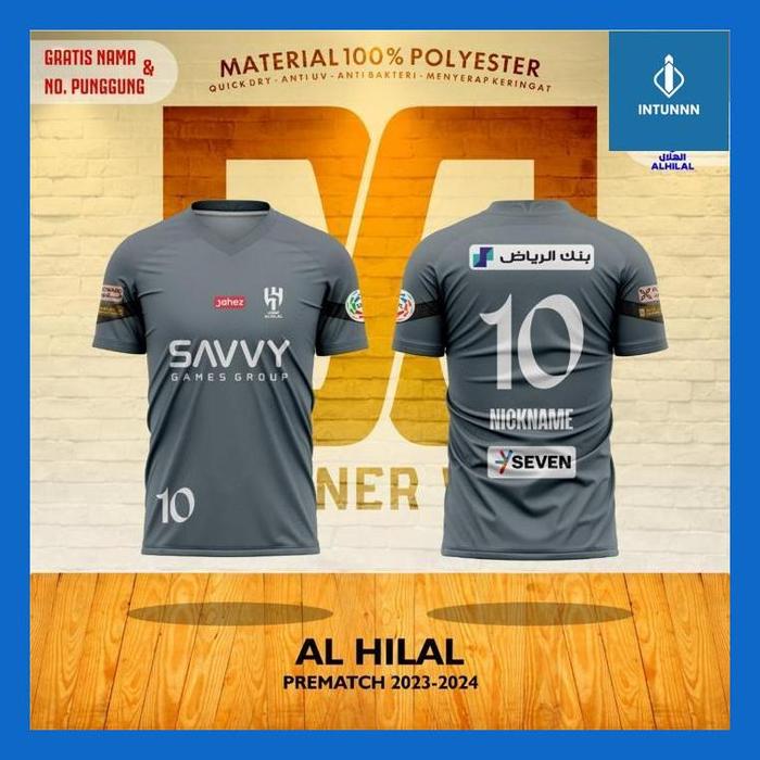 Gambar INTUN^ JERSEY KAOS BAJU ATASAN SUPORTER AL HILAL PREMACTH 2023/2024 - Atasan Anak, S dari intunnn undefined Tokopedia