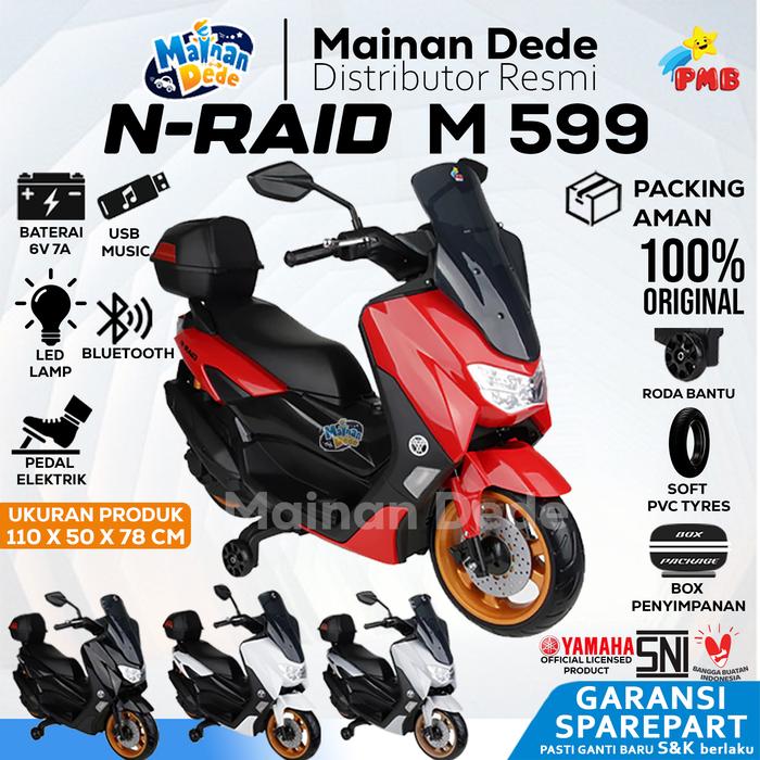 Gambar Motor Aki Anak PMB 588 NMAX M-588 M588 RAID - M599 merah, DUS BAWAAN dari Mainan Anak Dede undefined Tokopedia