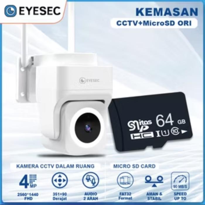 Gambar EYESEC IP Kamera Outdoor CCTV Wifi 4MP Waterproof 360 Derajat 3X Zoom Optik Support Tuya APP +Micro SD Garansi 1 Tahun - CCTV + SD 64GB dari ARTA Grosirr undefined Tokopedia