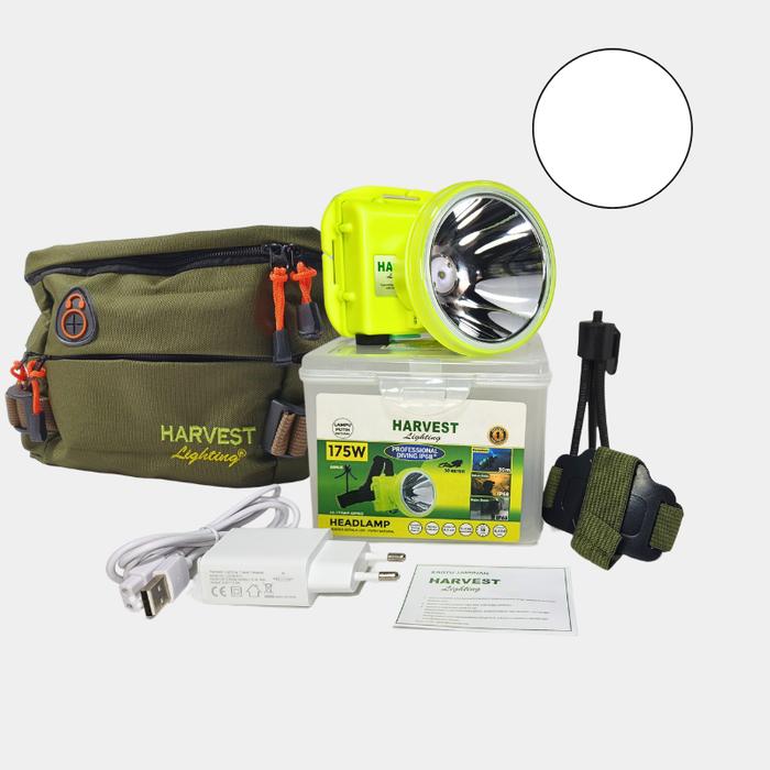 Gambar 175W HEADLAMP PROFESSIONAL DIVING IP68 HARVEST LED SENTER KEPALA SELAM - PUTIH Dgn TAS dari Tiga Andalan Laksana undefined Tokopedia