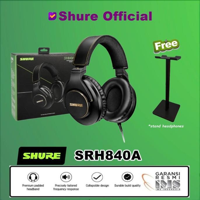 Gambar Shure SRH840A SRH840 SRH 840 Professional Studio Headphones Headset - Black dari StoreeKami undefined Tokopedia