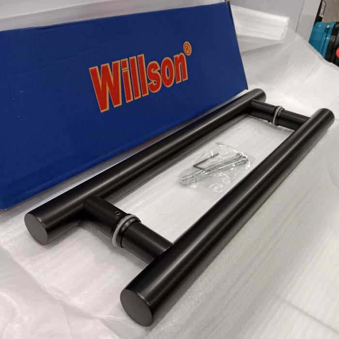 Jual Pull handle black Willson 45cm stainless steel tarikan pintu kaca ...