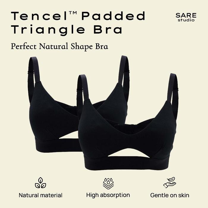 Gambar Bra BH - Sare Studio Padma Padded Tencel Triangle Bra Pakaian Dalam - 2 Pcs - Black, S dari HELENA OUTLETS undefined Tokopedia