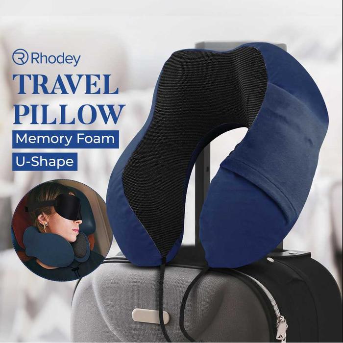 Gambar Bantal Leher Rhodey U-Shape Foldable Travel Neck Pillow - SER43 - Biru dari Rhodey Official Store undefined Tokopedia