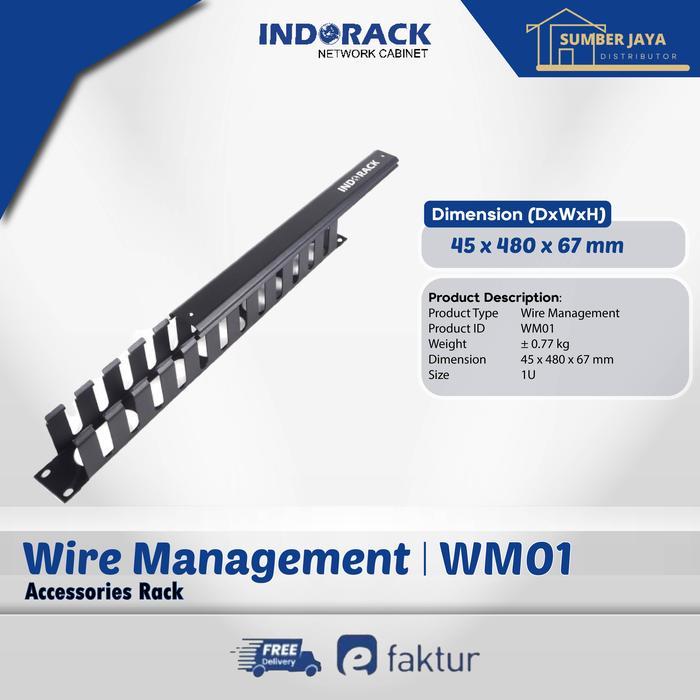 Gambar Wire Management Panel 1U & 2U Accessories Rack Server - WM01 dari Sumber Jaya Distributor undefined Tokopedia