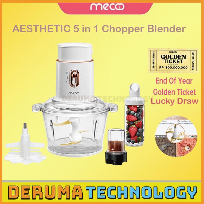 Gambar Mecoo Most Aesthetic 5 in 1 Antibacterial Odorless Chopper 250 Low Watt BPA Free Blender Daging Penggiling Daging - Milky White dari DERUMA TECHNOLOGY OFFICIAL undefined Tokopedia