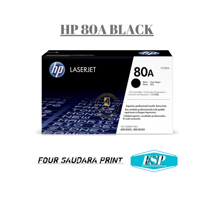 Gambar HP 80A Black Original Laserjet Toner Cartridge (CF280A) dari Four saudara print undefined Tokopedia