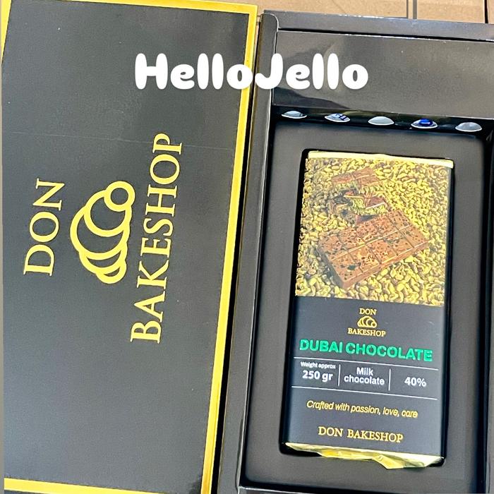 Gambar READY!!! DUBAI CHOCOLATE DON BAKESHOP PISTACHIO HAZELNUT PRALINE COKLAT DUBAI VIRAL ORIGINAL READY STOCK - PISTACHIO dari HelloJello undefined Tokopedia