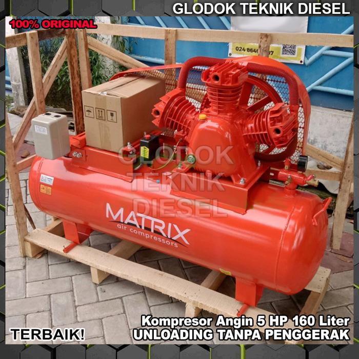 Gambar Matrix Kompresor Angin 5 HP 160 Liter + Engine Penggerak Diesel Solar / Dinamo Listrik MTX-3080 Air Compressor 5HP 160L MTX3080 Original Terbaik - Tanpa Penggerak dari Glodok Diesel undefined 4 Tokopedia