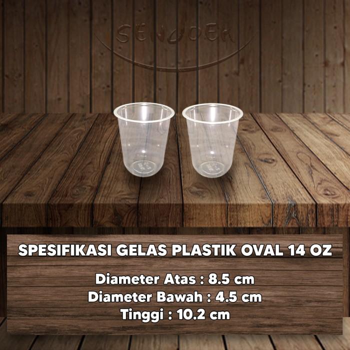Gambar Gelas Plastik Oval 12oz/14oz/16oz/18oz/22oz / Gelas Plastik Bening Oval Bahan PP / Gelas Oval Tebal Per Pack - 14oz Oval 7gr dari Sendoek undefined Tokopedia