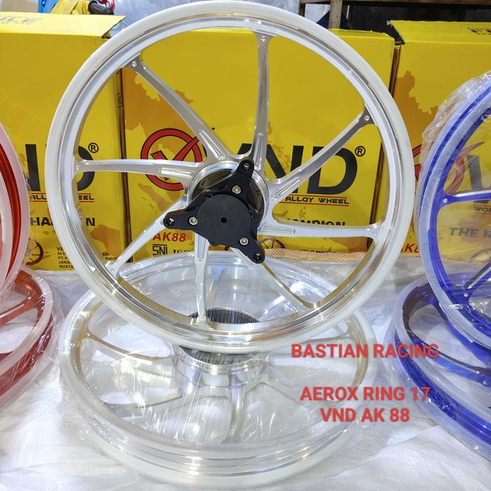 Gambar VND VELG AK 88 RING 17 AEROX NEW AEROX OLD  160X17/1.60X17 ORIGINAL VND AK88 AEROX RING 17 VELEG AEROX VND  PALANG 8 M8 - Silver, AEROX RING 17 dari Bastian.Racing undefined Tokopedia