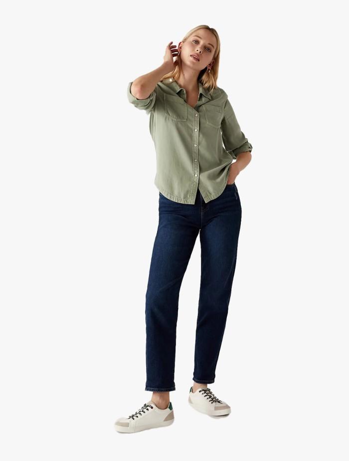 Gambar M&S - Atasan - Pure Tencel Tea Dyed Collared Shirt - Light Khaki Terbaik 100% Original - Light Khaki, 18 dari yeuehejek undefined Tokopedia