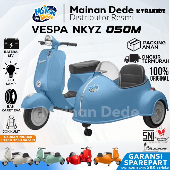 Gambar Mainan Motor Aki Anak Vespa NKYZ 050M Licensed Vespa Sespan (gandeng) - Biru, DUS BAWAAN dari Mainan Anak Dede undefined Tokopedia