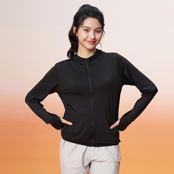 Gambar WiZi Jaket Anti UV Sport  Jacket Pelindung Matahari Wanita Baju Olahraga UPF50+ Lembut  ADEM Cepat Kering Nyaman MT02 - Hitam, 3XL dari Wizi Store undefined Tokopedia