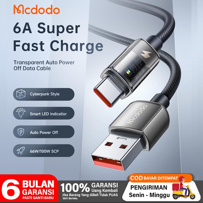 Gambar MCDODO Kabel Data USB Type C 6A Fast Charging Auto Disconnect Ca-3150 - Ca-3150 1.2M dari MCDODO Official Serpong undefined Tokopedia