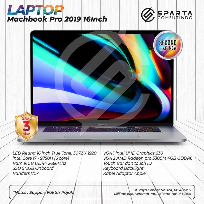 Jual PROMO Macbook Pro 2019 16inch Intel Core i7 Gen RAM 16GB