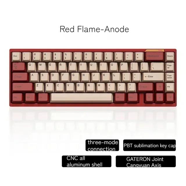 Gambar LUMINKEY65 Mechanical Keyboard Tri-mode Aluminum Alloy Hot Swap - Red Flame  dari Vintage Last undefined Tokopedia
