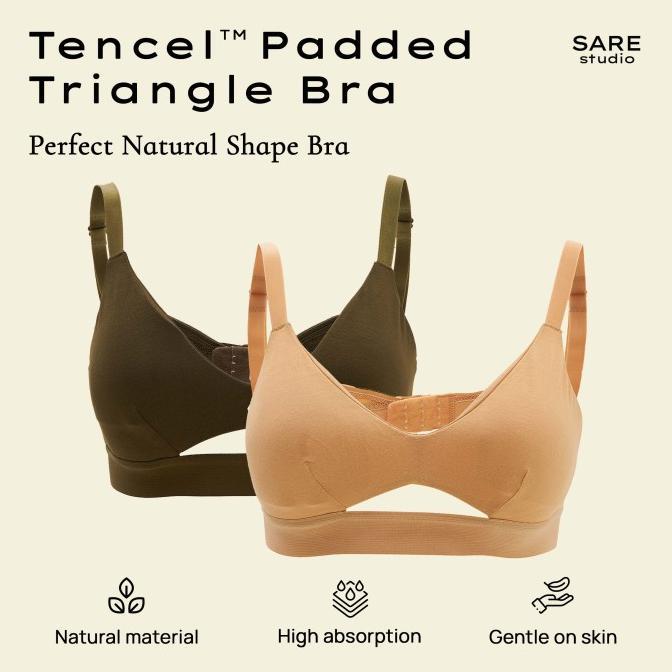 Gambar Sare Studio Padma Padded Tencel Triangle Bra 2 Packs in Mix Color 2 - S dari StoreeKami undefined Tokopedia