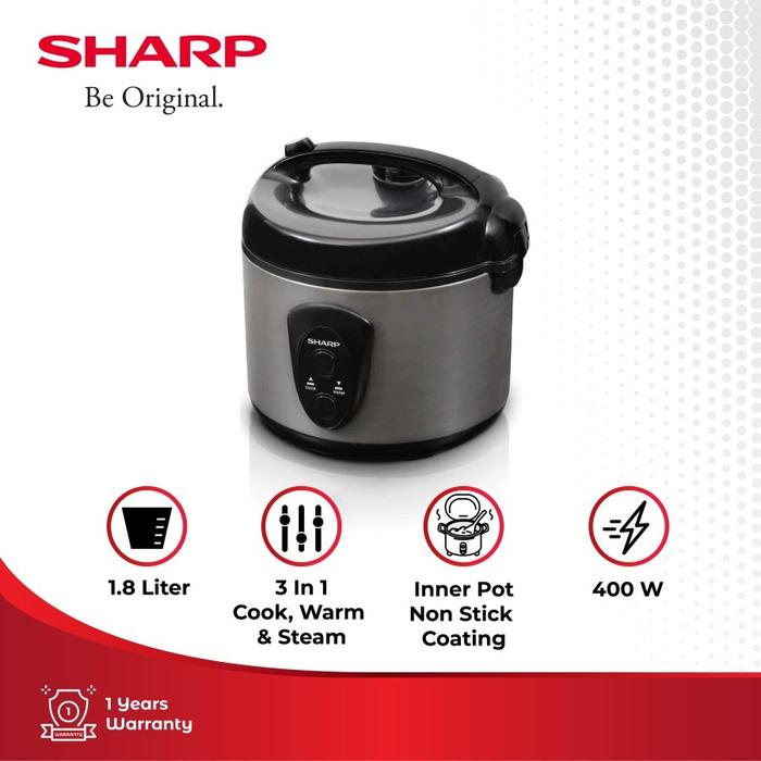 Gambar Rice Cooker Sharp Cookwear KS-N18MG Rice Cooker Silver 1.8 Liter 400 Watt - Silver dari Tetangga Punya undefined Tokopedia