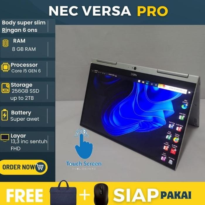 Jual Laptop Nec Versapro i5 gen 6 ram 8GB SSD 256GB Touch