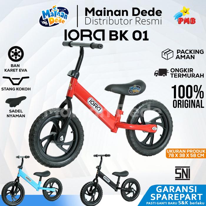 Gambar Mainan Anak sepeda PUSHBIKE IORA BK01 Balance Bike PMB BK 01 - Merah, DUS BAWAAN dari Mainan Anak Dede undefined Tokopedia