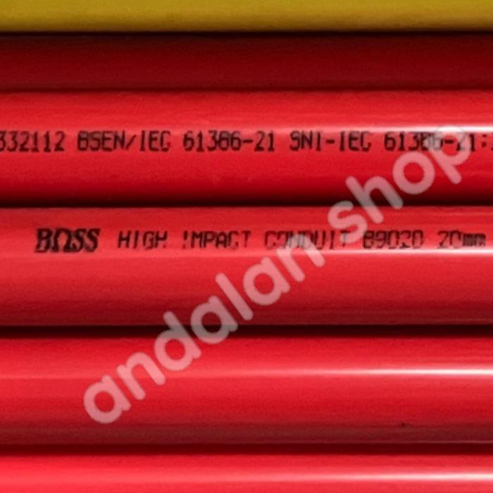 Gambar Pipa Conduit 20mm boss merah/pipa listrik/pipa boss warna - Merah dari Andalan-Shop undefined Tokopedia